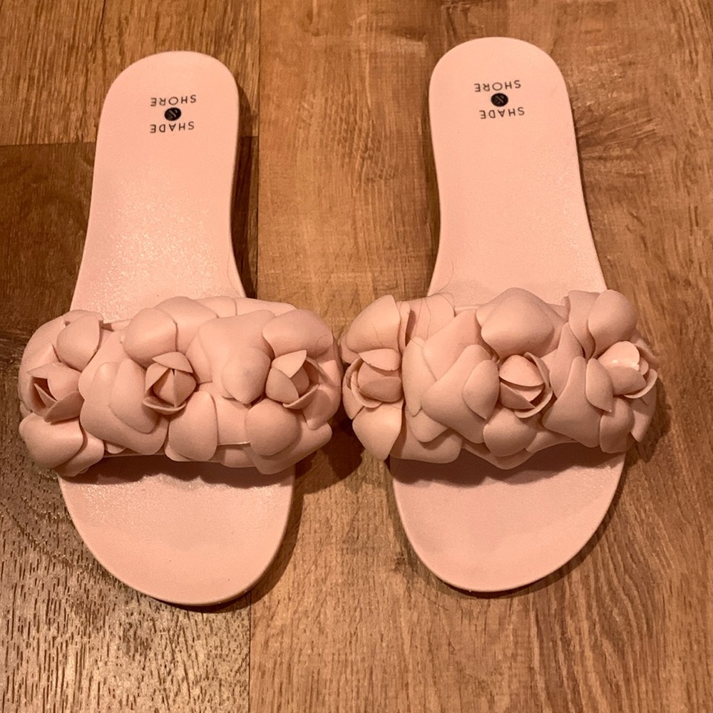 Shade & Shore Pink Floral Sandals